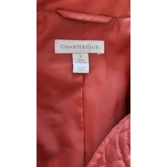 Charter Club Womens Nylon Blend Quilted Coral Lightweight Jacket | Size S - Picture 2 of 4